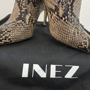 INEZ  low-cut stiletto-heeled bootie with Western inspiration  Snakeskin 9.5